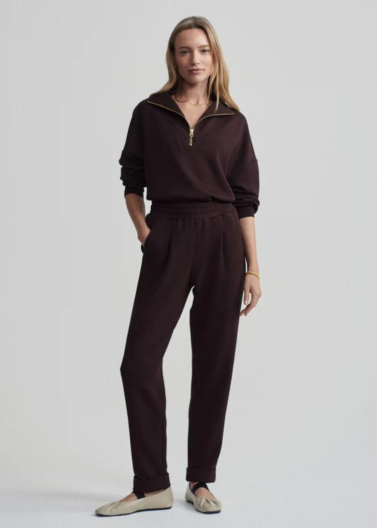 Varley The Rolled Cuff Pant 28.5- Coffee Bean-Hand In Pocket