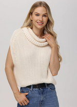 525 Cate Sleeveless Sweater - Cream-Hand In Pocket