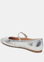 Dolce Vita Reyes Ballet Flat- Silver Distressed-Hand In Pocket