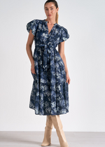 Elan Juniper Midi Dress- Blue Tuscany-Hand In Pocket