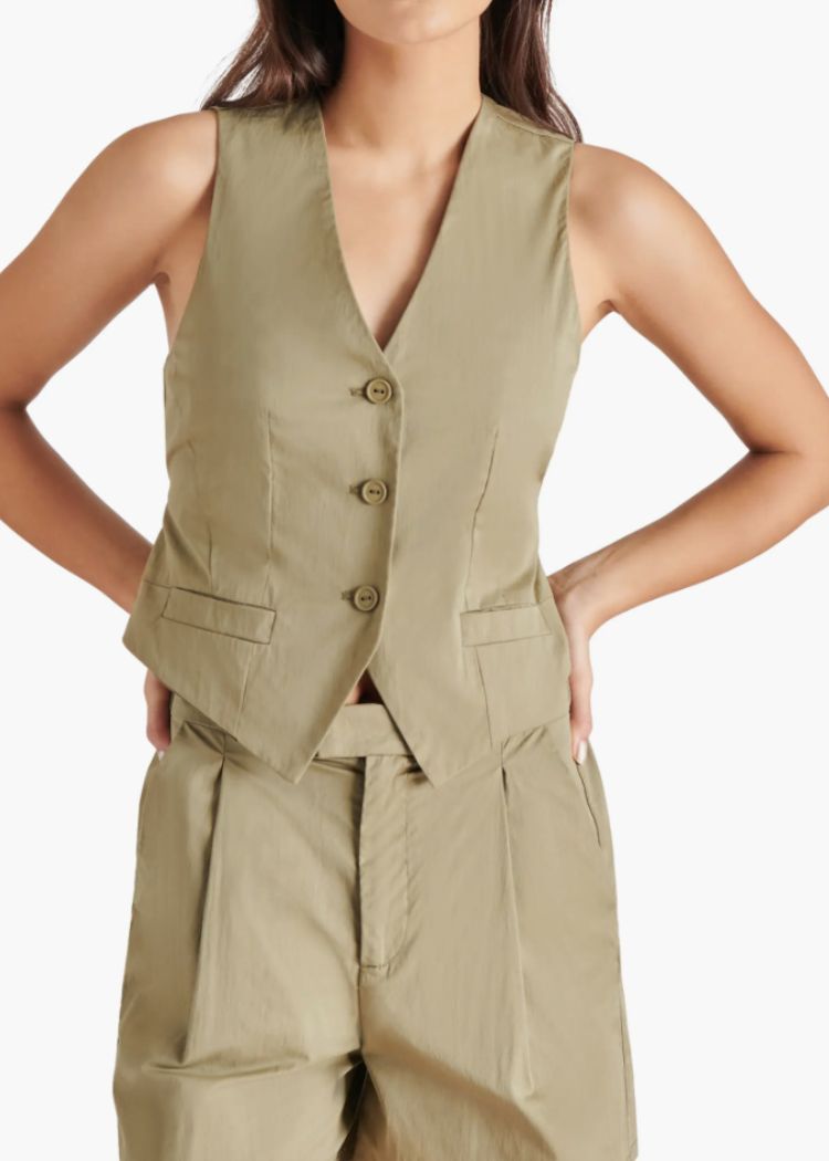 Steve Madden Maribel Top - Olive ***FINAL SALE***-Hand In Pocket