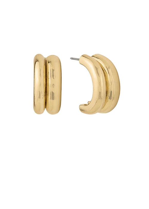 Megara Double Hoops-Gold-Hand In Pocket