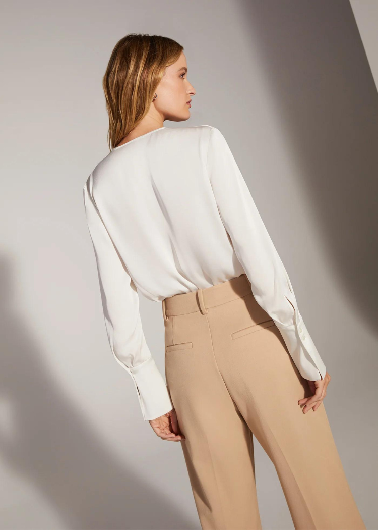 Favorite Daughter The Date Blouse- Ivory-Hand In Pocket