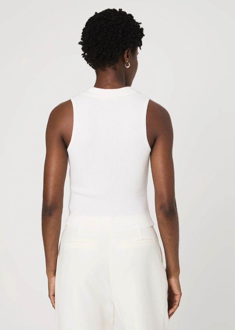 French Connection Mozza Knit Tank- White-Hand In Pocket