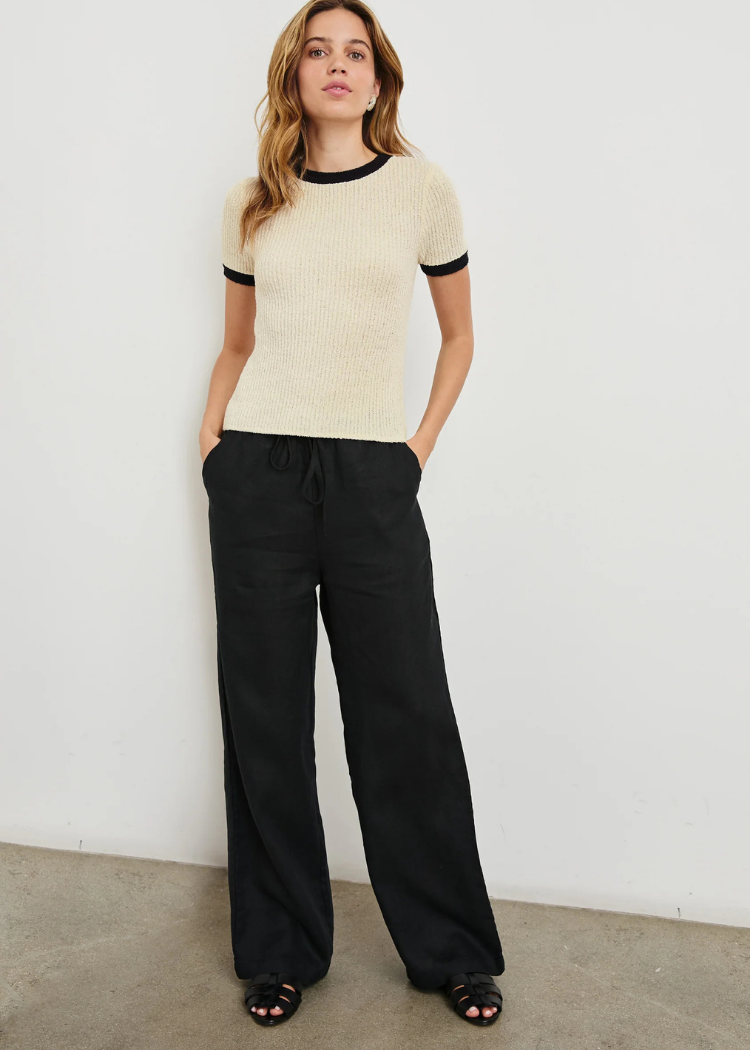 Rails Meredith Top - Ivory Black-Hand In Pocket