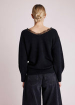 Berenice Arnania Lace Collar Sweater-Hand In Pocket