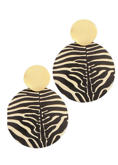 Wiley Animal print Round Earrings-Hand In Pocket