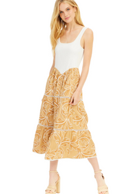 Allison Gislelle Dress- Tuscan Tan-Hand In Pocket