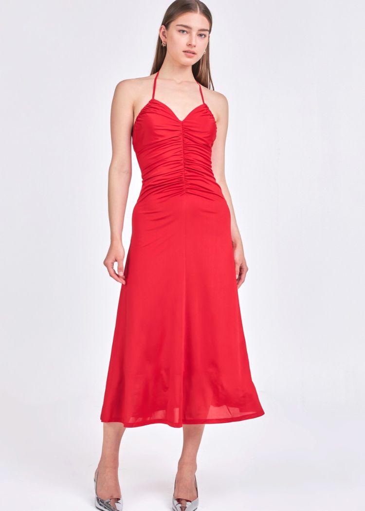 Sophie Halter Ruched Maxi Dress-***FINAL SALE***-Hand In Pocket