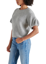 Steve Madden Jadey Sweater- Heather Grey-Hand In Pocket