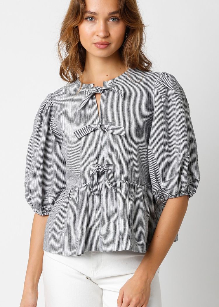 Claire Linen Top-Hand In Pocket