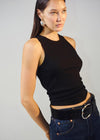 Citizens of Humanity Isabel Rib Tank- Black-Hand In Pocket