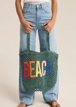 Z Supply Summer Tote Bag- Cabana Teal-Hand In Pocket