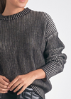 Elan Kay Ribbed Sweater- Black/ White-Hand In Pocket