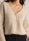 Z Supply Naomi Herringbone Cardigan-Sea Salt-Hand In Pocket