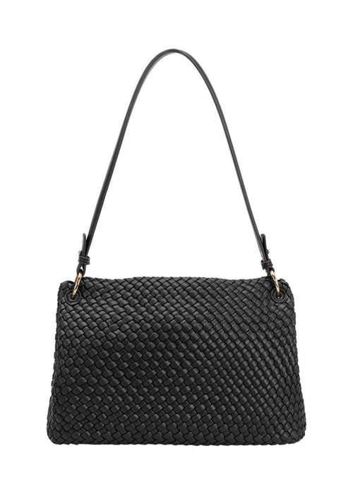 Natalia Black Shoulder Bag- Black-Hand In Pocket