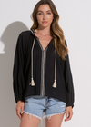 Elan Macy Blouse- Black-Hand In Pocket