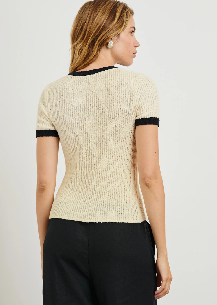 Rails Meredith Top - Ivory Black-Hand In Pocket