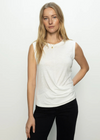 Sanctuary Draped Tank- White-Hand In Pocket