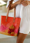 Holden Ombre Straw Handbag with Tassel Charm Embellishment-Hand In Pocket