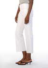 KUT Kelsey High Rise Ankle Flare- Optic White-Hand In Pocket