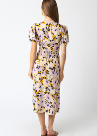 Camila Floral Dress- Lavender Mustard-Hand In Pocket