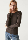 Zola Long Sleeve Crew Tee - Java-Hand In Pocket