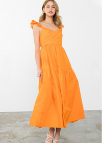 ***FINAL SALE*** THML Audrey Tiered Poplin Dress-Hand In Pocket