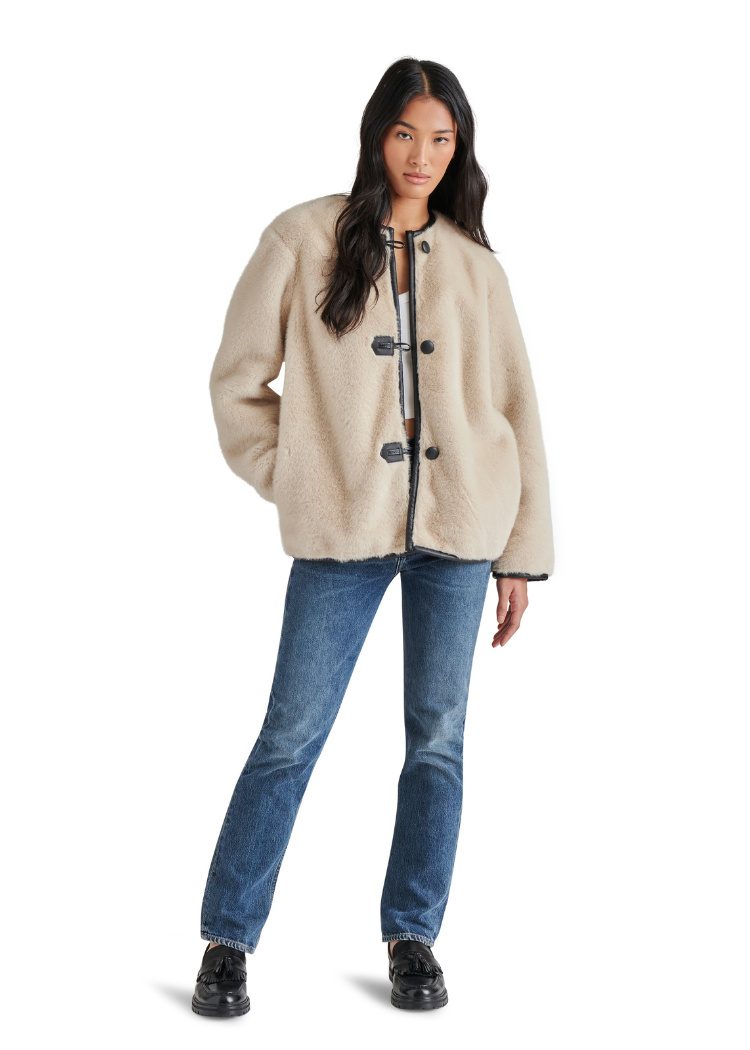 Steve Madden Yuna Jacket- Natural-Hand In Pocket