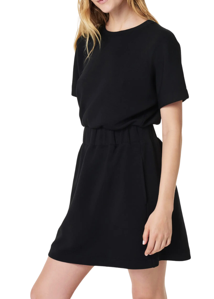 Spanx Aire Cinched T- Shirt Dress- Very Black-Hand In Pocket