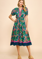 Khiara Floral Midi Dress ***FINAL SALE***-Hand In Pocket