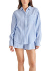 Steve Madden Juna Top- Blue-Hand In Pocket