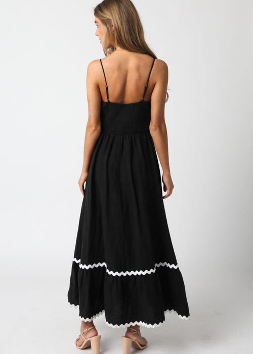 Meadow Midi Dress- Black-Hand In Pocket