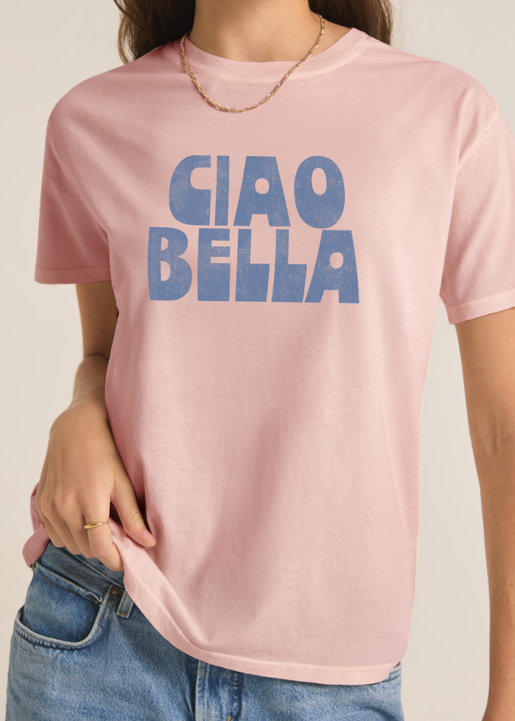 Z Supply Ciao Boyfriend Tee - Pink Lemonade ***FINAL SALE***-Hand In Pocket