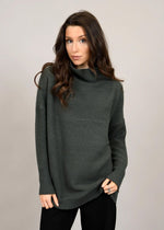 RD Style Nancy Ottoman Mockneck- Dark Ivy-Hand In Pocket