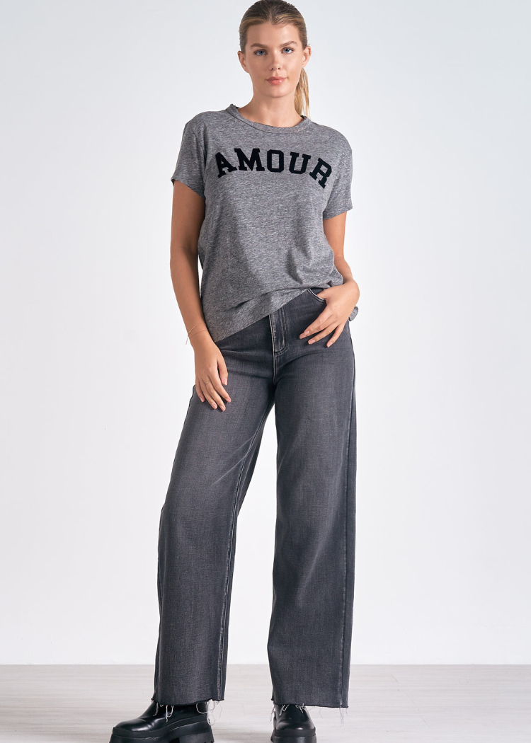 Elan Crew Neck Top- Grey Amour ***FINAL SALE***-Hand In Pocket