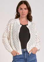 Elan Emilee Cardigan- White-Hand In Pocket