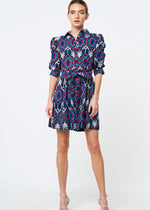 Ciebon Bethany Embroidered Mini Dress- Navy-Hand In Pocket