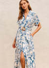 Tiffany Love Letter Buckle Maxi Dress- Blue-Hand In Pocket