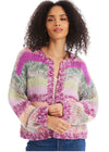 Allison Cropped Jodi Cardigan- Multi Pastel-Hand In Pocket