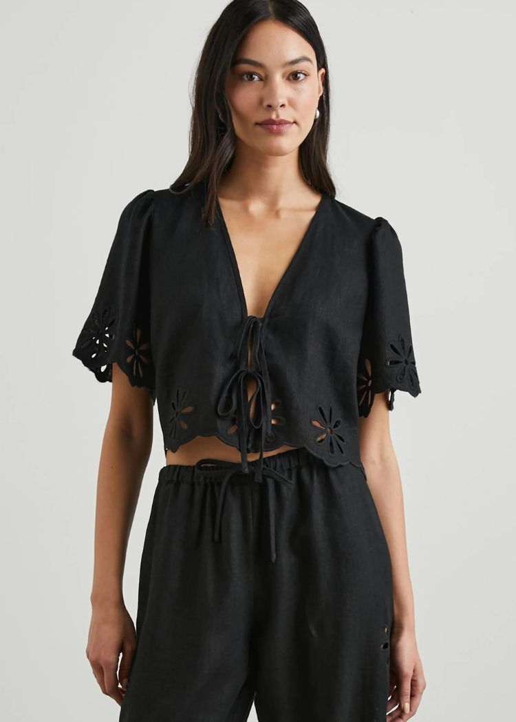 Rails Pari Eyelet Top- Black-Hand In Pocket