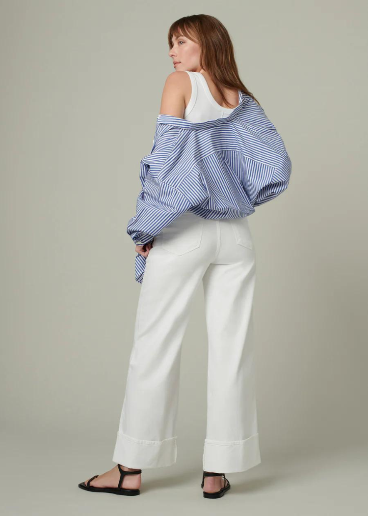 Joe's Jeans The Trixie Trouser w/ Wide Cuff- Optic White ***FINAL SALE***-Hand In Pocket