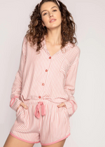 Stripe Hype PJ Set - Rust-Hand In Pocket