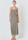 Blaire Stripped Maxi Slip Dress-Hand In Pocket