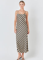 Blaire Stripped Maxi Slip Dress-Hand In Pocket