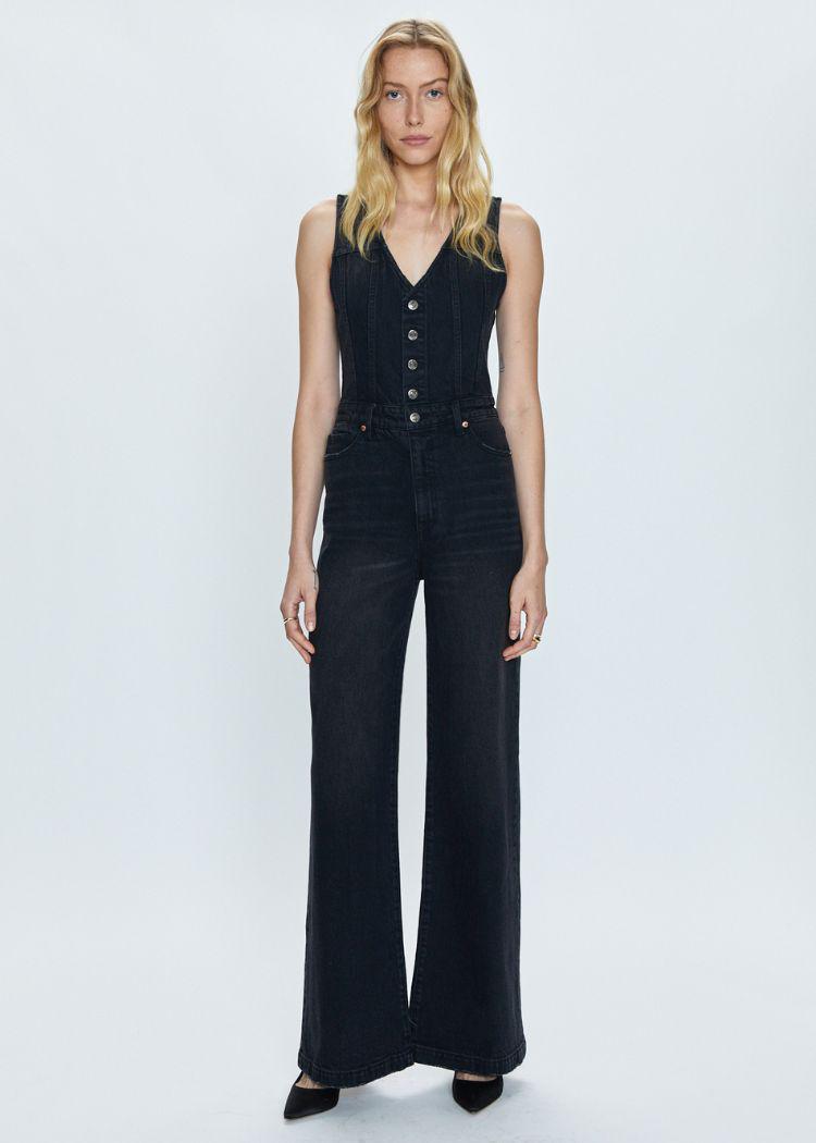 Pistola Aria Fitted Vest Jumpsuit - Mulholland-Hand In Pocket