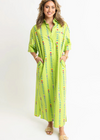 Karlie Vine Print Shirt Dress-Lime-Hand In Pocket