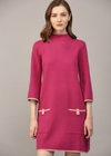 Faith Mockneck Sweater Dress- Berry-Hand In Pocket