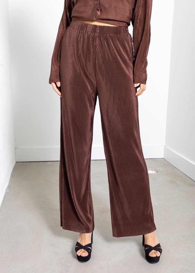 FRNCH Louise Pants- Chocolate ***FINAL SALE***-Hand In Pocket