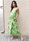 Jade Floral Print A-Line Dress ***FINAL SALE***-Hand In Pocket